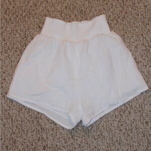 White High-Waisted Women's Shorts